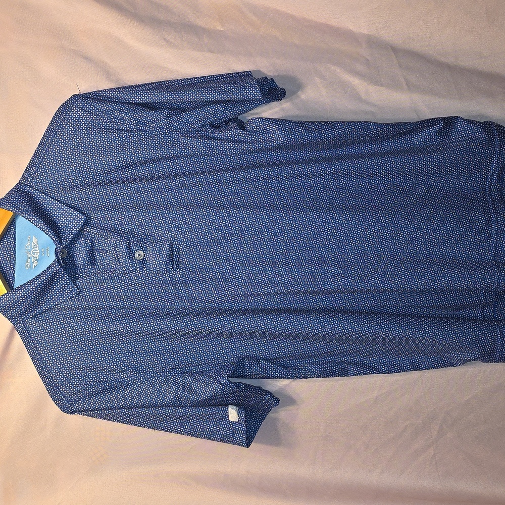 Straight Down Blue Patterned Shirt Mens Medium (Matt #30)
